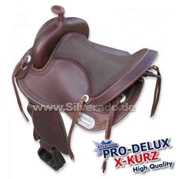 X-Kurz/Pro-Delux  Lederbaumart - baumloser Westernsattel SILVERADO Colorado-Saddlery  14,5 "