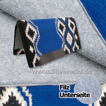 2-6907-E blau Show Filzpad echt Wollblanket Westernpad