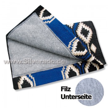 2-6907-E blau Show Filzpad echt Wollblanket Westernpad