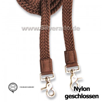 Geschlossene Nylonzügel - Westernzügel Silverado braun