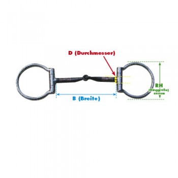 Snaffle -einfach gebrochen, Dee-Ring Westerngebiss - 11,5 cm (4-1/2" Inch-Zoll)