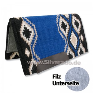 2-6907-E blau Show Filzpad echt Wollblanket Westernpad