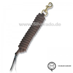 3-1019 - 4,2 schwarz Meter Bodenarbeitsleine mit BRONZE Snap von Colorado Saddlery