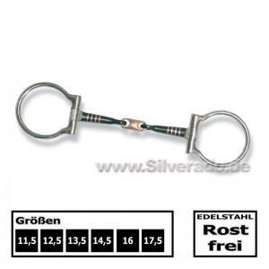 Dee-Ring Westernsnaffle-Gebiss, doppelt gebrochen