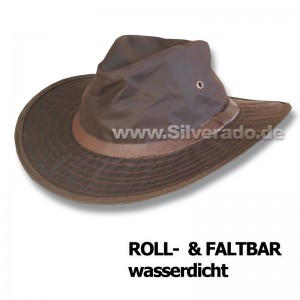 Wachshut - rollbar, faltbar, wasserfest, geölt, leicht und bequem - S (54 - 55 cm)