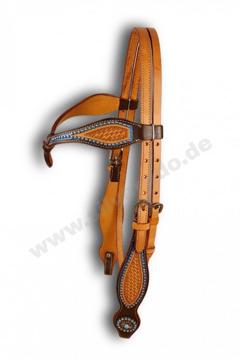 NAVAJO Westernzaum, mit Baskettooling und Micro-Dots - (WB) Warmblut