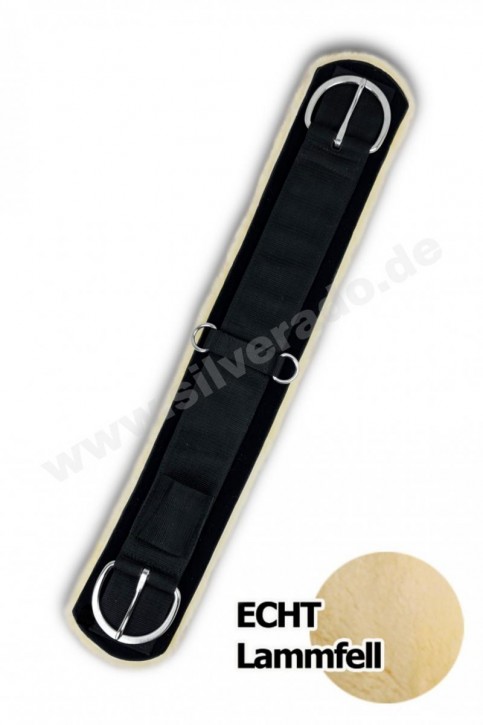 Lammfell Sattelgurt mit Klett ~ 70 cm