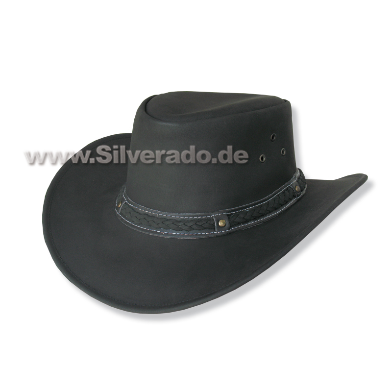 4-570-1 schwarz formbarer Lederhut Glattleder S (54-55 cm)